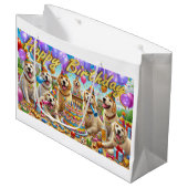 Grand Sac Cadeau Golden Retriever Anniversaire Bassin cadeau Bash (Devant Angle)