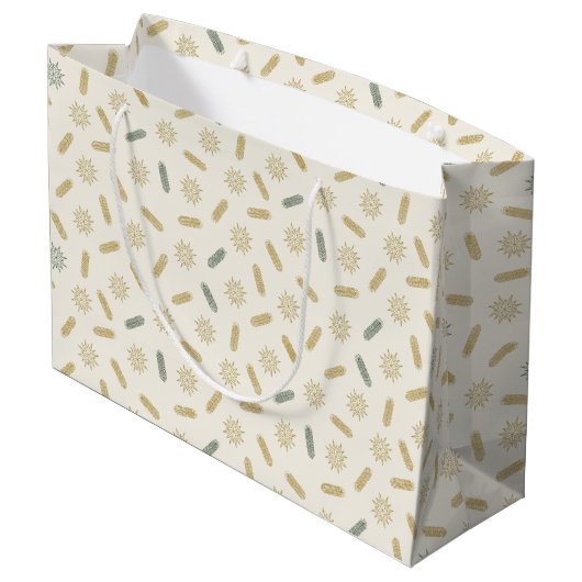Grand Sac Cadeau Golden Stars et Tree Brunches (Dos Angle)