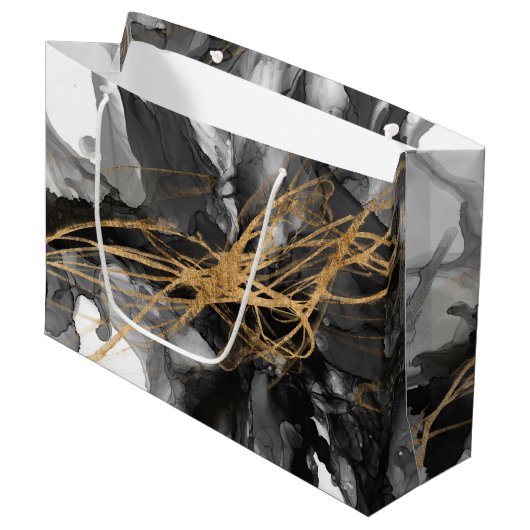 Grand Sac Cadeau Golden Vortex I (Devant Angle)