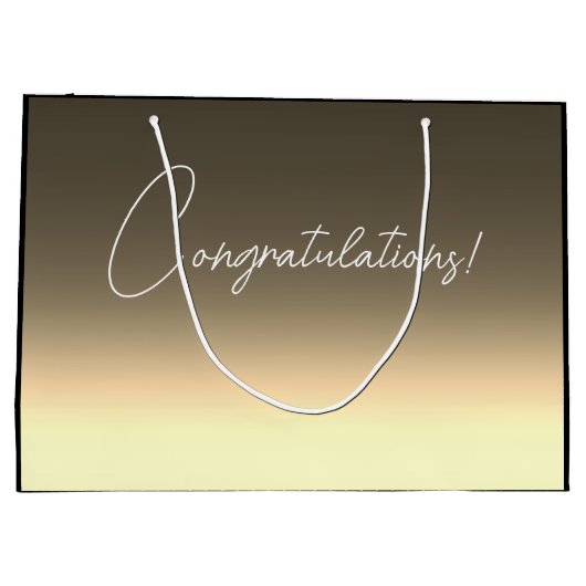 Grand Sac Cadeau Golden yellow beige ombre gradient (Dos)