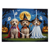 Grand Sac Cadeau Goldendoodle Chiens Citrouille Halloween Funny (Dos)