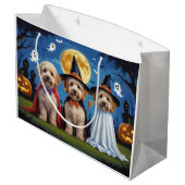 Grand Sac Cadeau Goldendoodle Chiens Citrouille Halloween Funny (Dos Angle)