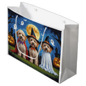 Grand Sac Cadeau Goldendoodle Chiens Citrouille Halloween Funny (Devant Angle)