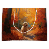 Grand Sac Cadeau Goldendoodle en automne Leaves Fall Inspire (Devant)
