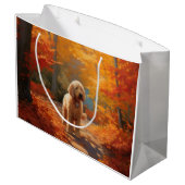 Grand Sac Cadeau Goldendoodle en automne Leaves Fall Inspire (Dos Angle)