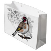 Grand Sac Cadeau Goldfinch et rose (Dos Angle)