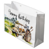 Grand Sac Cadeau Golf Anniversaire avec voiturette (Devant Angle)