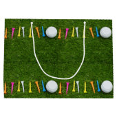 Grand Sac Cadeau Golf avec tee - shirts sur gazon vert (Dos)