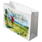 Grand Sac Cadeau Golf Christmas themed with Santa Claus (Devant Angle)