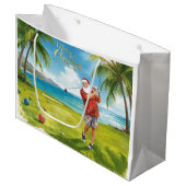 Grand Sac Cadeau Golf Christmas themed with Santa Claus (Devant Angle)