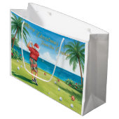 Grand Sac Cadeau Golf Christmas themed with Santa Claus golfing  (Devant Angle)