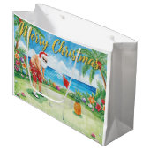 Grand Sac Cadeau Golf Christmas with Santa Claus in Hawaii (Devant Angle)