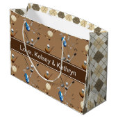 Grand Sac Cadeau Golf et Jacquard personnalisés (Dos Angle)