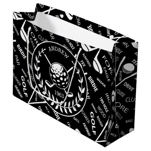 Grand Sac Cadeau Golf personnalisé orienté (Devant Angle)