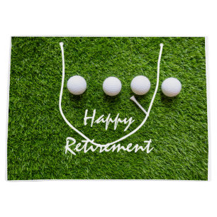 Grand Sac Cadeau Golf  Retraite au golfeur avec balle de golf sur l