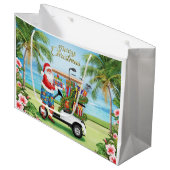 Grand Sac Cadeau Golf Santa Golfing Tropical Christmas Celebration (Devant Angle)
