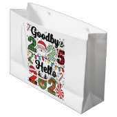 Grand Sac Cadeau Goodbye 2025 Hello 2026 New Year Resolution   (Devant Angle)