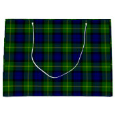 Grand Sac Cadeau Gordon tartan bleu vert plaid (Devant)