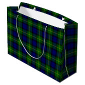 Grand Sac Cadeau Gordon tartan bleu vert plaid (Dos Angle)