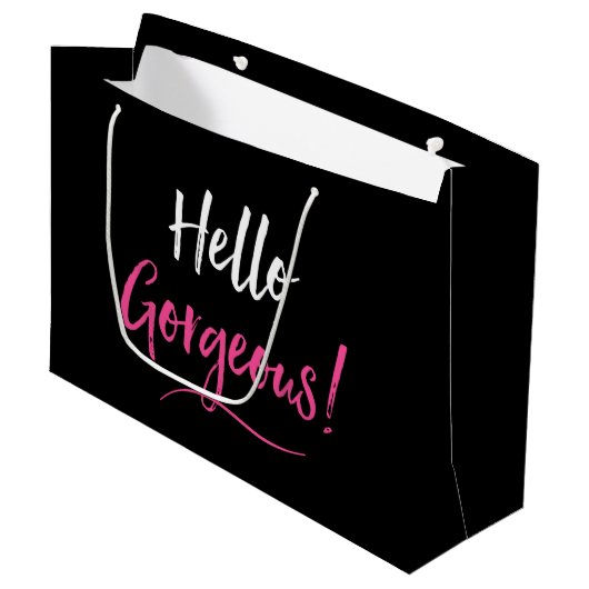 Grand Sac Cadeau "Gorgeous" (Devant Angle)