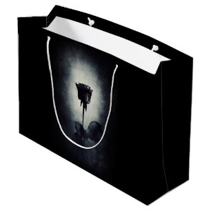 Grand Sac Cadeau Goth Black Rose Dripping Blood