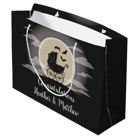 Grand Sac Cadeau Gothic Baby Shower Halloween (Dos Angle)