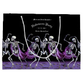 Grand Sac Cadeau Gothique Purple Dancing Skeletons Éffrayant (Dos)