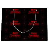 Grand Sac Cadeau Gothmas Bold Red Script on Black Goth Christmas (Devant)