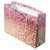 Grand Sac Cadeau Gradient rose de scintillement de parties (Dos Angle)