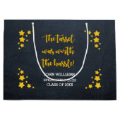 Grand Sac Cadeau Graduation personnalisée Gold Star (Devant)