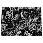 Grand Sac Cadeau Graffiti Abstrait Collage Motif d'impression (Devant)