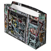 Grand Sac Cadeau Graffiti Cool Moderne Urbain Art de rue (Dos Angle)