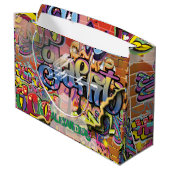 Grand Sac Cadeau Graffiti griffé, rayé ou briques PEINTES (Dos Angle)