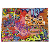 Grand Sac Cadeau Graffiti griffé, rayé ou pulvérisé de briques (Devant)