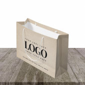 Grand Sac Cadeau Grainy de sable beige Ajouter Logo de l'entreprise
