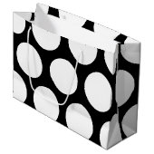 Grand Sac Cadeau Grand motif de pois : Noir et blanc (Devant Angle)