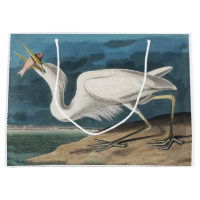 Grande Peinture de la faune d'Audubon Heron blanc