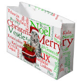 Grand Sac Cadeau Grande taille - Chat et souris Noël (Devant Angle)