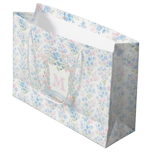 Grand Sac Cadeau Grandmillennial Floral Personalized Gift Bag (Devant Angle)