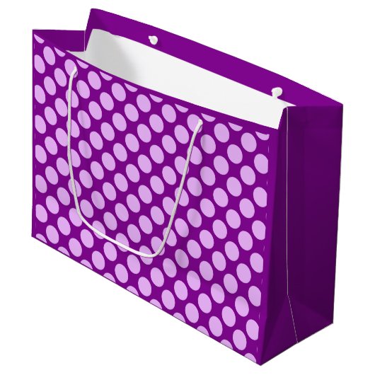 Grand Sac Cadeau Grands rétros points - orchidée et pourpre (Devant Angle)