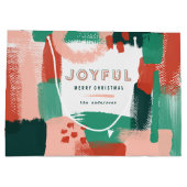 Grand Sac Cadeau Graphique abstrait moderne rouge, rose + vert joye (Dos)