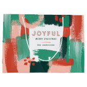 Grand Sac Cadeau Graphique abstrait moderne rouge, rose + vert joye (Dos)