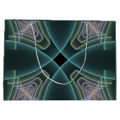 Grand Sac Cadeau Graphique géométrique Turquoise moderne (Dos)