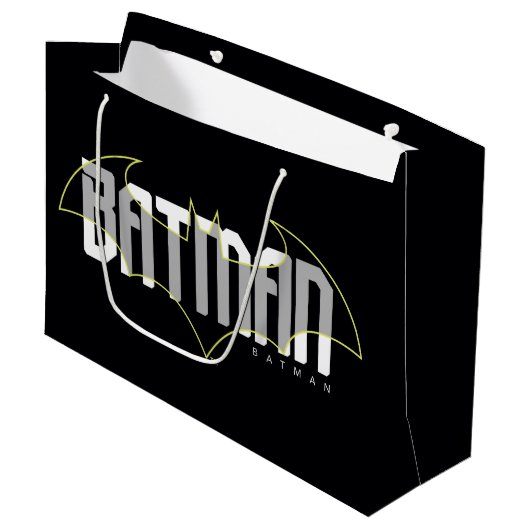 Grand Sac Cadeau Graphisme Nom Hi-Tech Batman (Devant Angle)