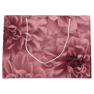 Grand Sac Cadeau Grappe de Dahlias Floraux Mauve Clair