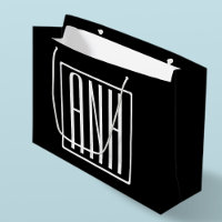 Gras moderne 3 initiales Monogramme | Blanc sur no