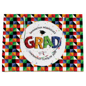 Grand Sac Cadeau Gras Motif coloré (Devant)