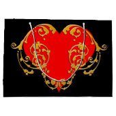 Grand Sac Cadeau Gras Romantique Saint Valentin Rouge Goth Coeur (Dos)