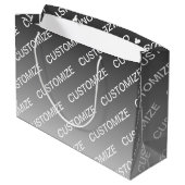 Grand Sac Cadeau Gray (changeable color) Ombre & Text Pattern (Dos Angle)