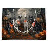 Grand Sac Cadeau Great Dane Halloween Éffrayant (Devant)